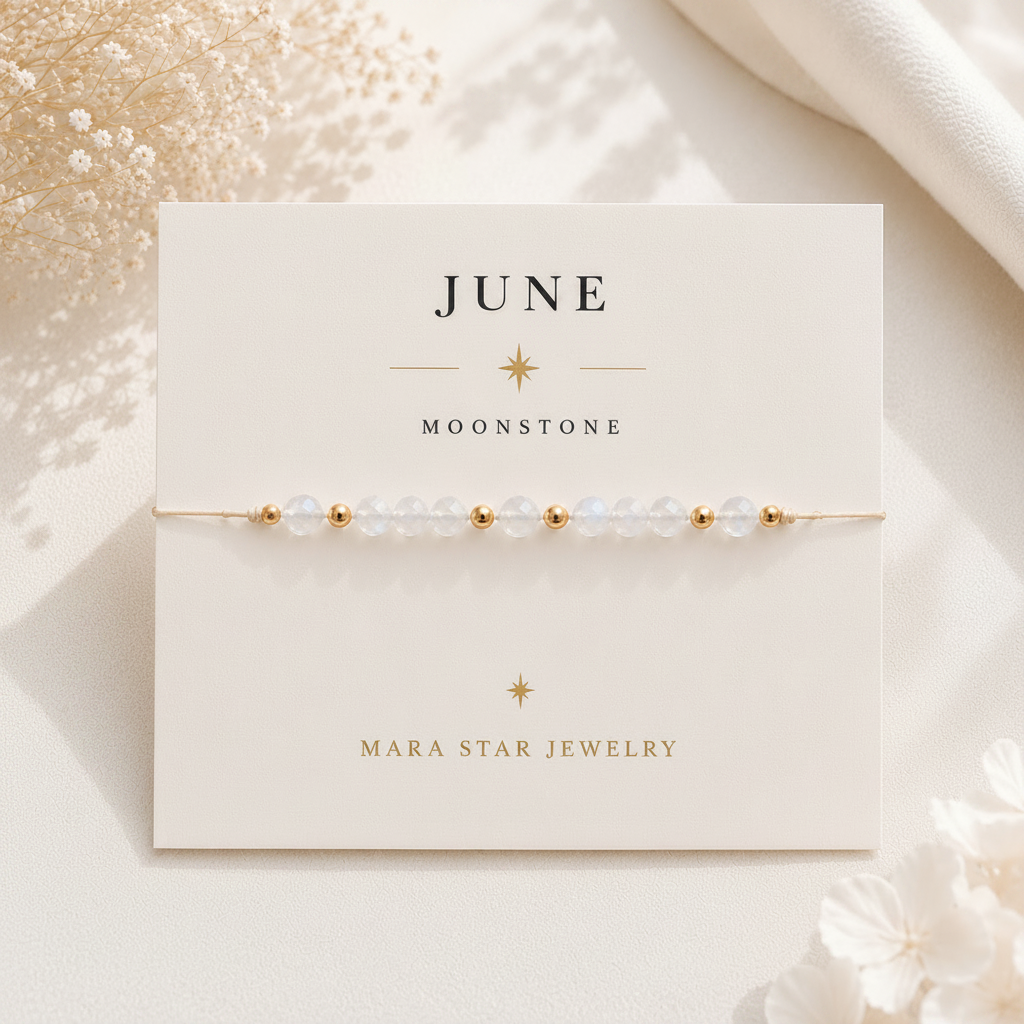 Moonstone June Birthstone Bracelet