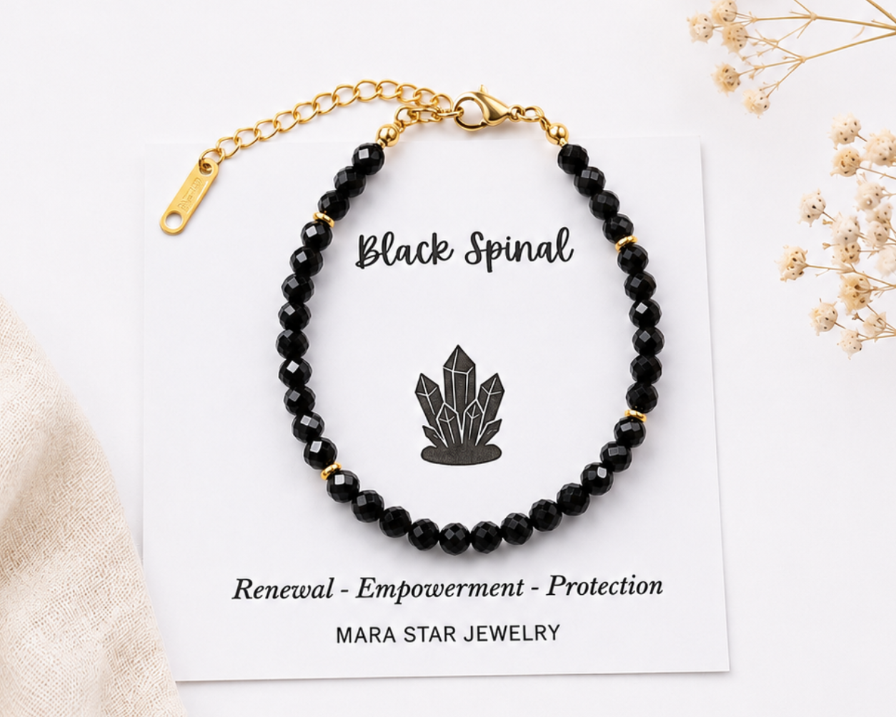 Black Spinel Gemstone Bracelet