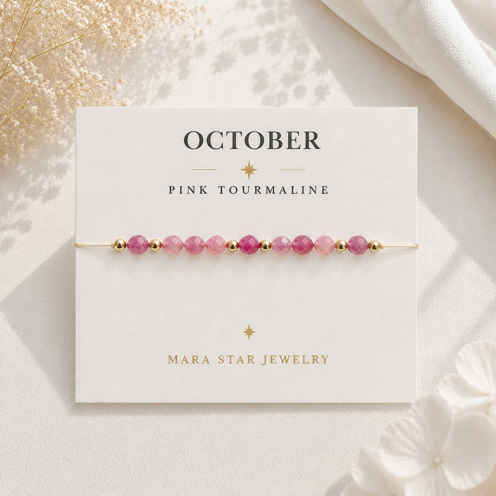 Pink Tourmaline Bracelet October Birthstone