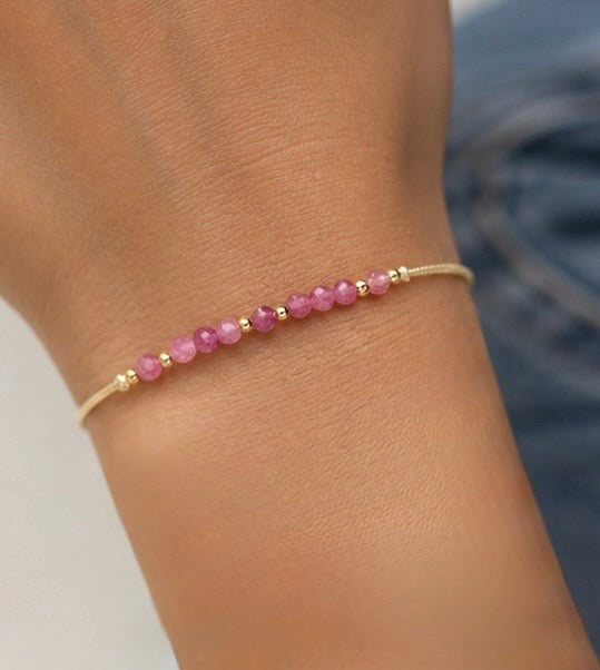 Pink Tourmaline Bracelet October Birthstone
