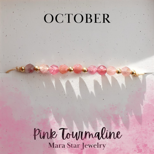 Pink Tourmaline Bracelet October Birthstone
