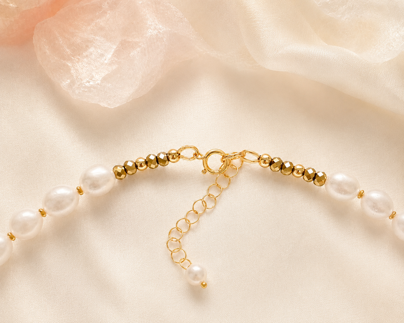 Pearl & Hematite Choker Necklace