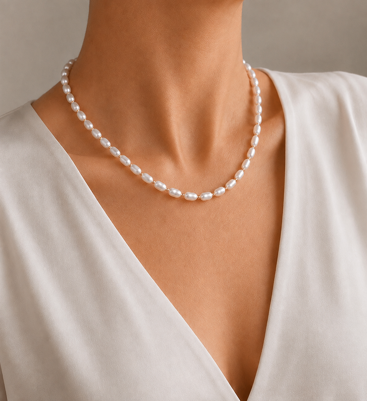 Pearl & Hematite Choker Necklace