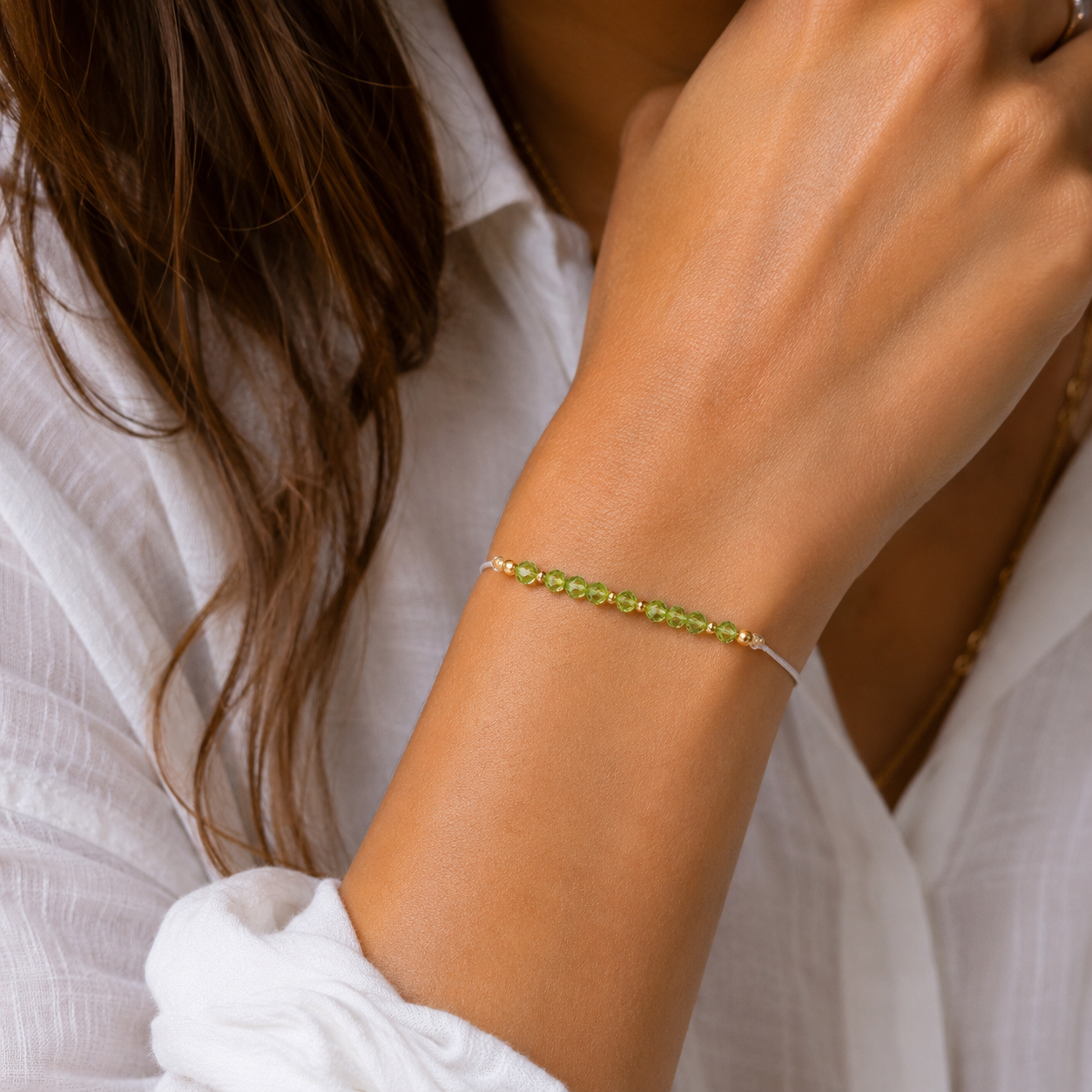 August Gemstone Bracelet-Peridot Birthstone