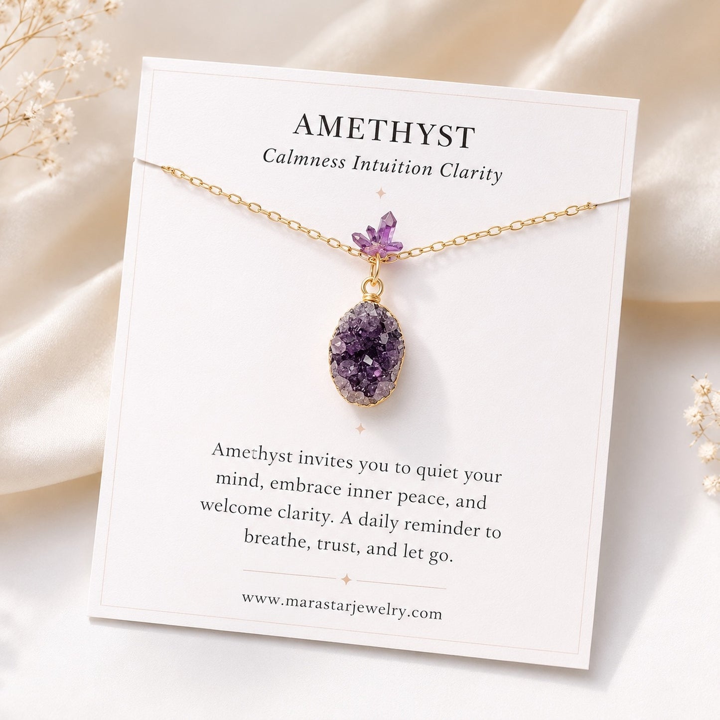 Raw Amethyst Cluster Necklace