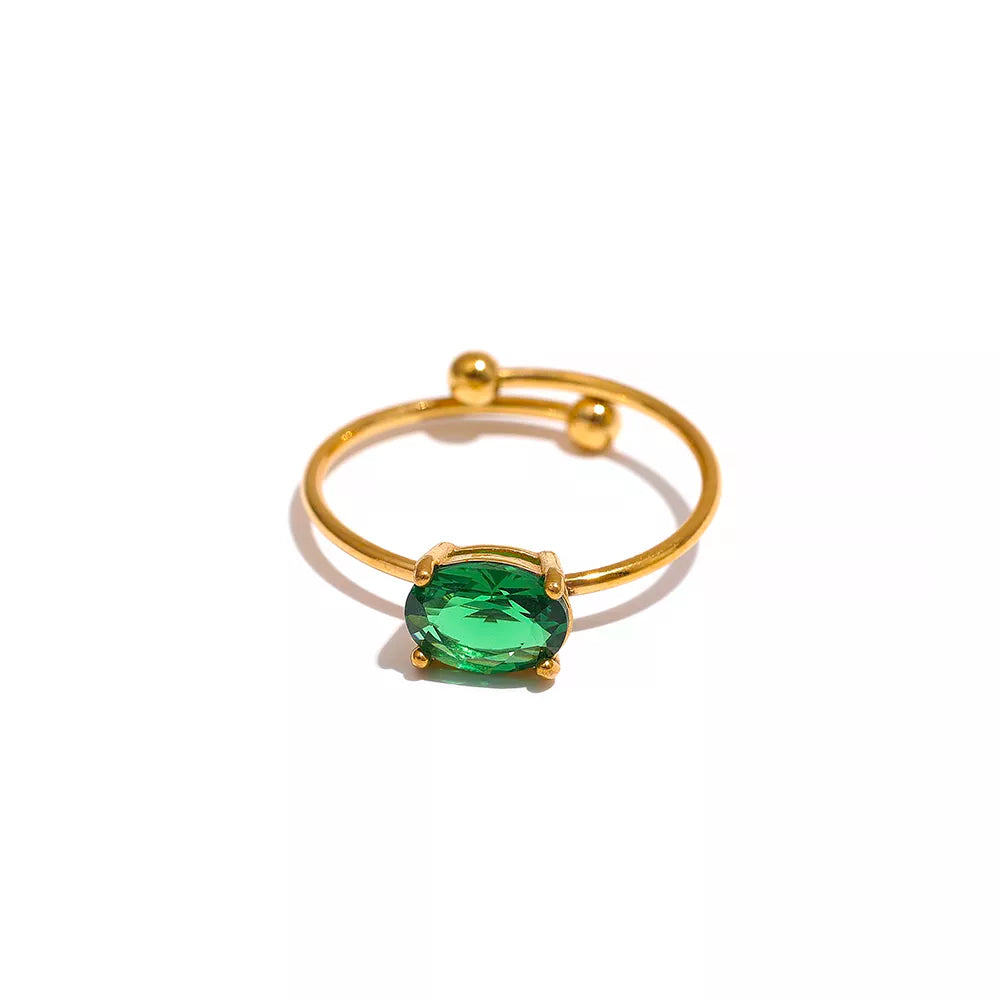 green cubic zirconia adjustable size