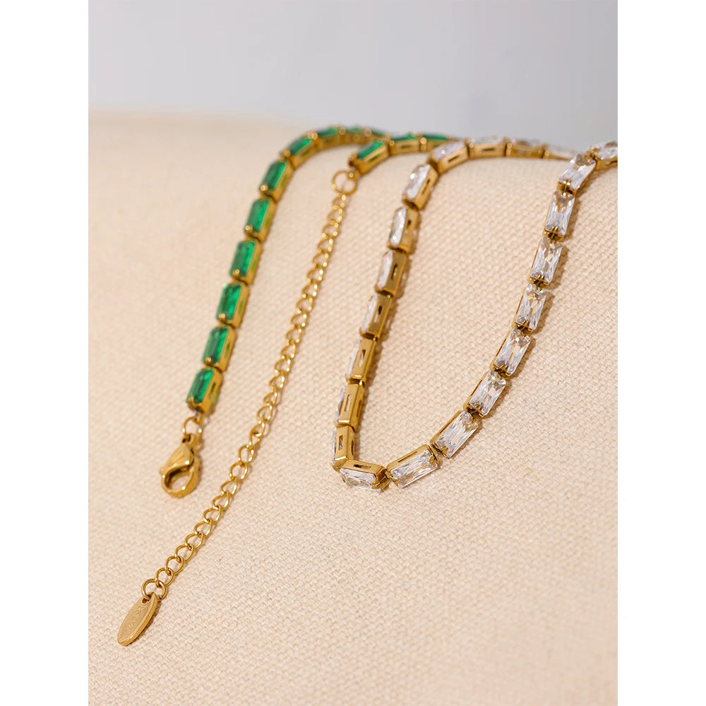 Baguette Cut Jewel Bracelet (comes in green jewels as well)