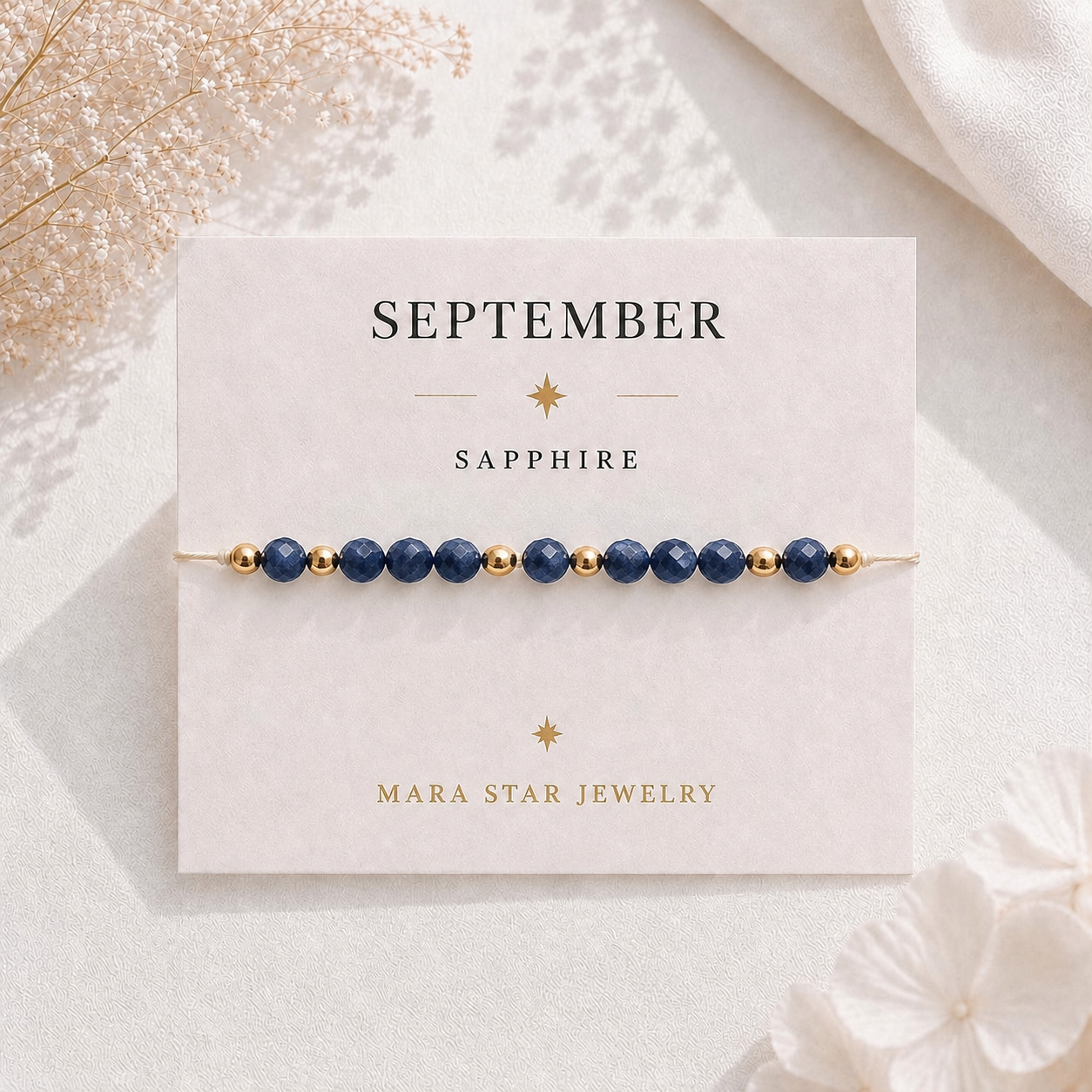 September Gemstone Bracelet-Sapphire Birthstone