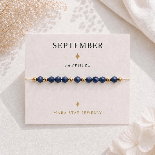 September Gemstone Bracelet-Sapphire Birthstone