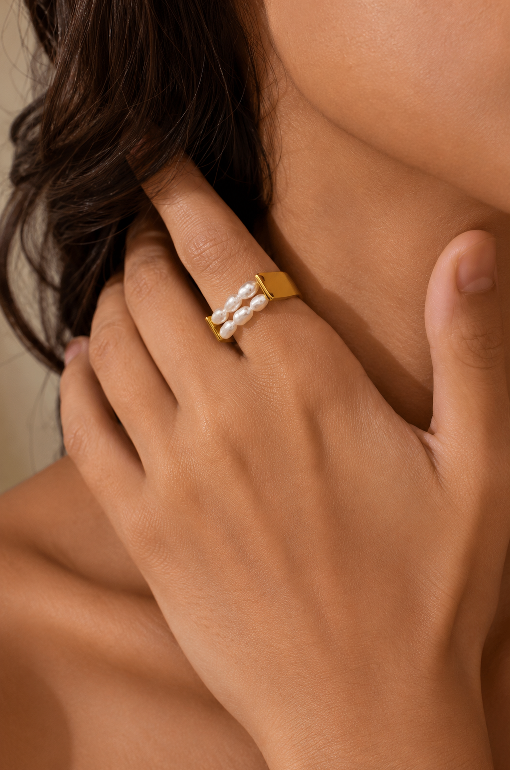 Squared Pearl Ring