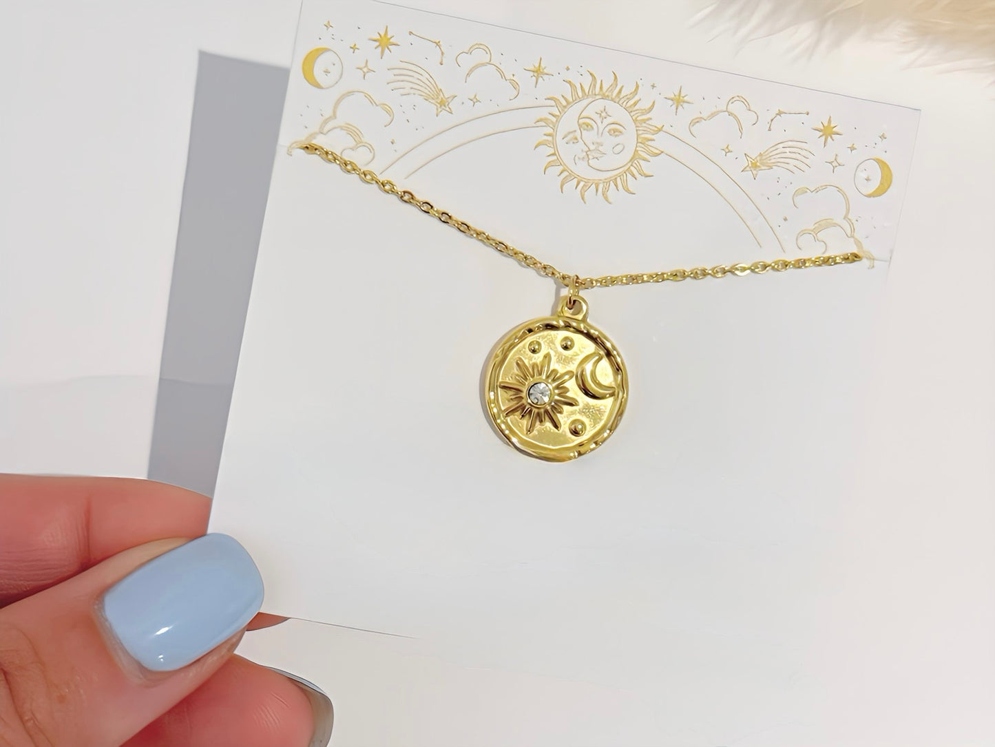 Sun Moon Pendant Necklace