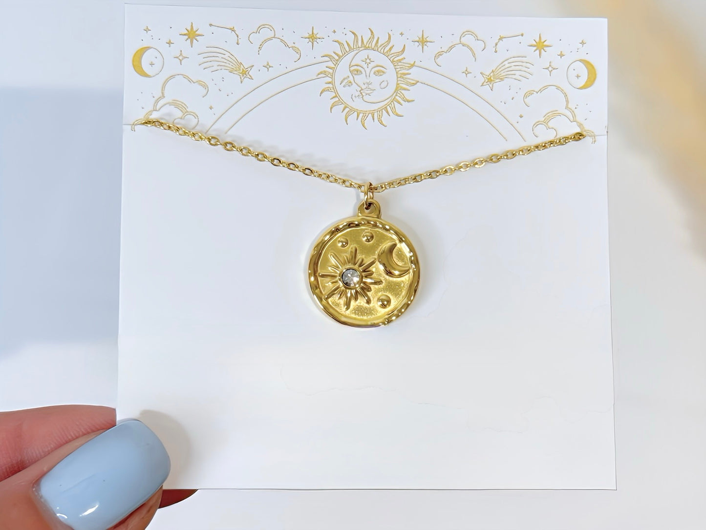Sun Moon Pendant Necklace