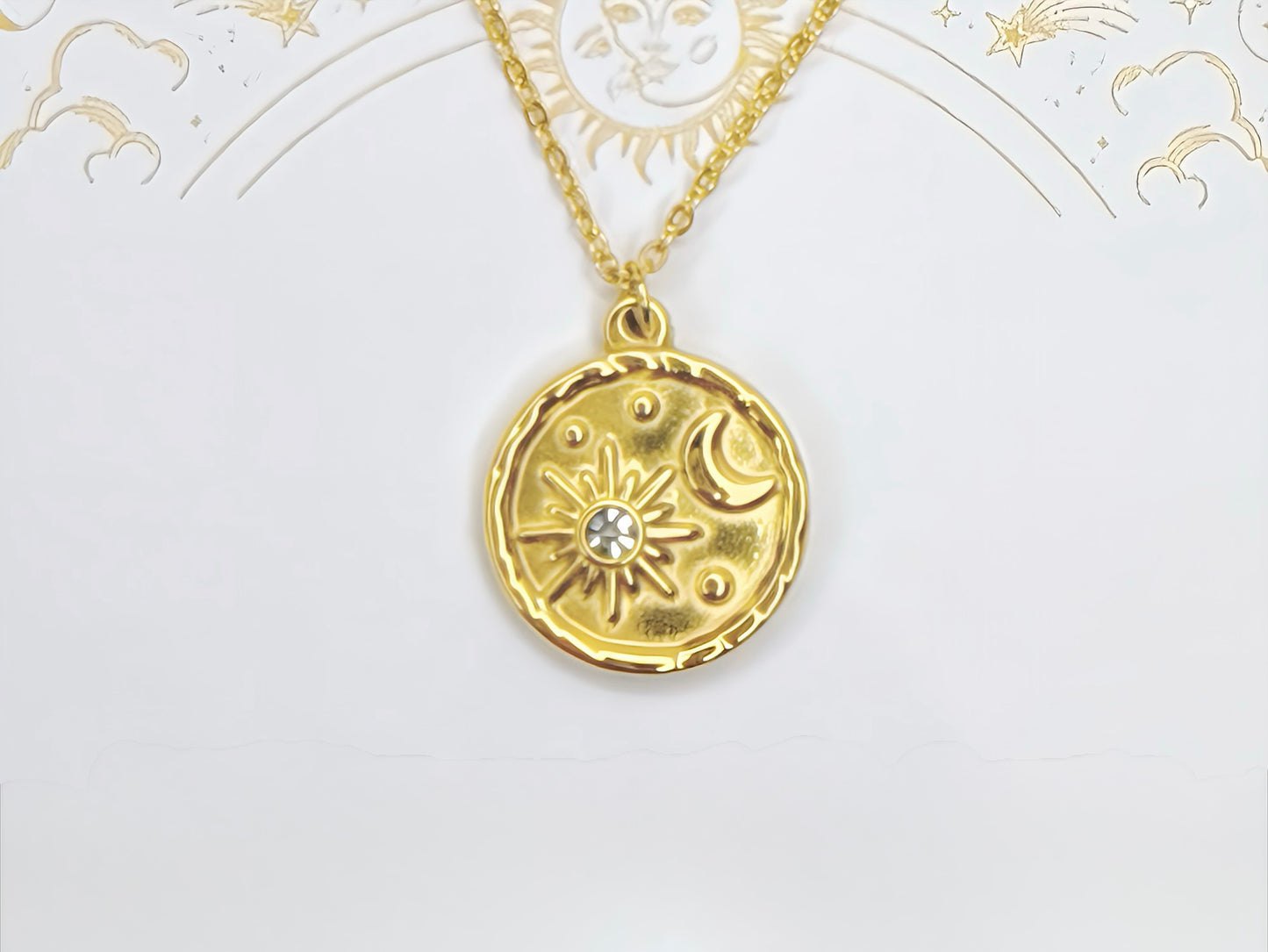 Sun Moon Pendant Necklace