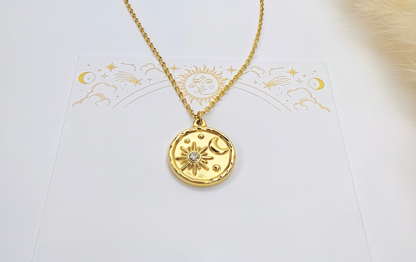 Sun Moon Pendant Necklace