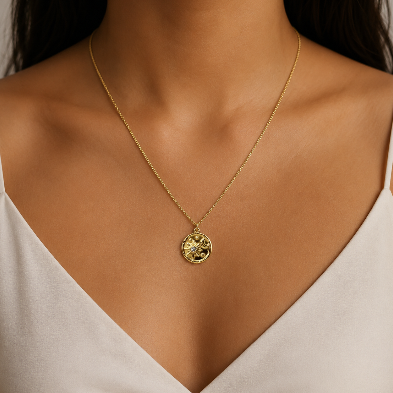 Sun Moon Pendant Necklace