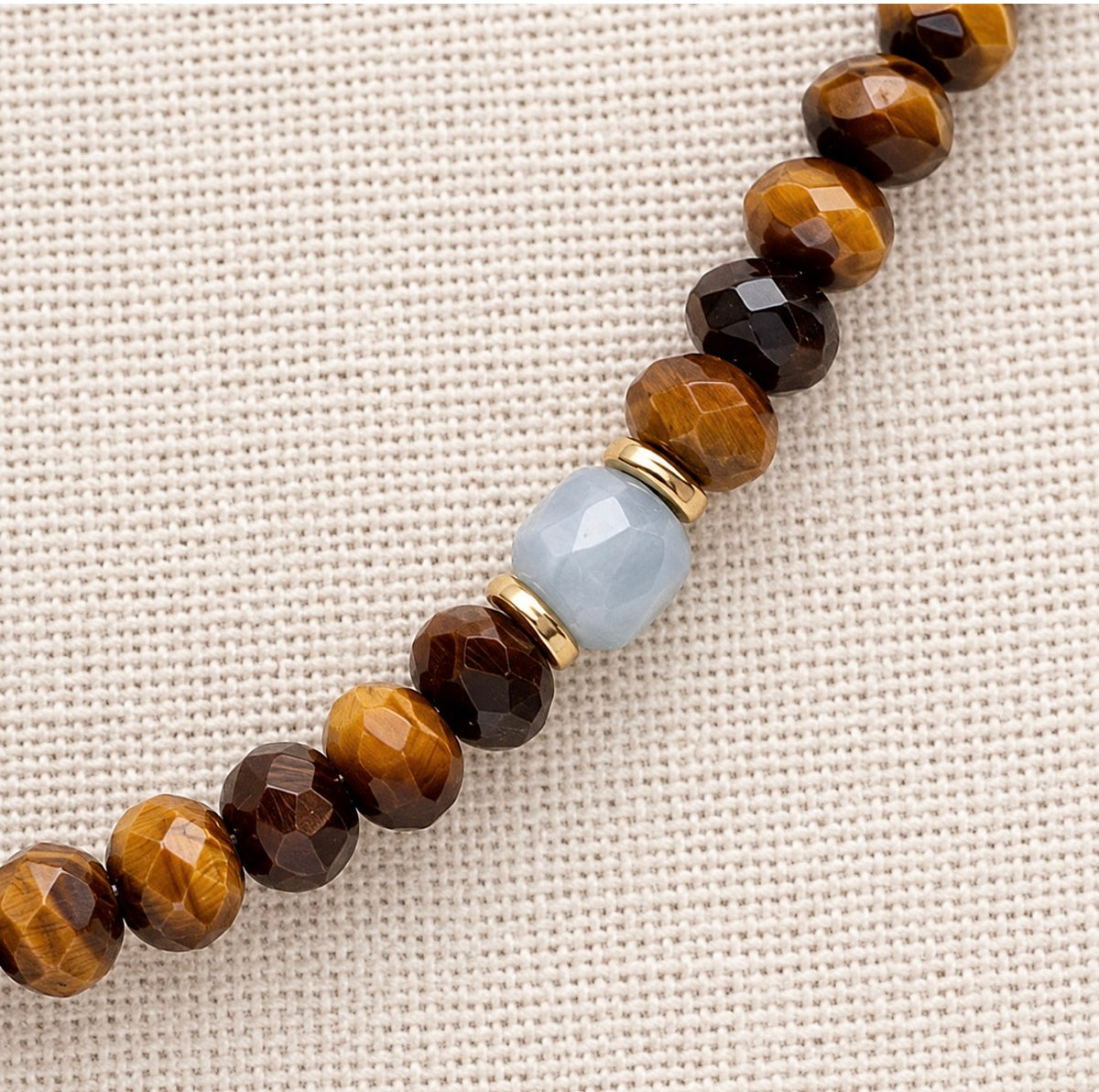 Tiger Eye and Aquamarine Choker