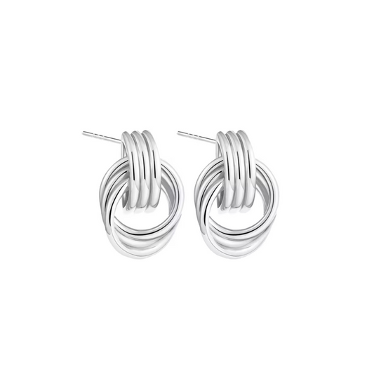 Silver Loop Knot Earrings