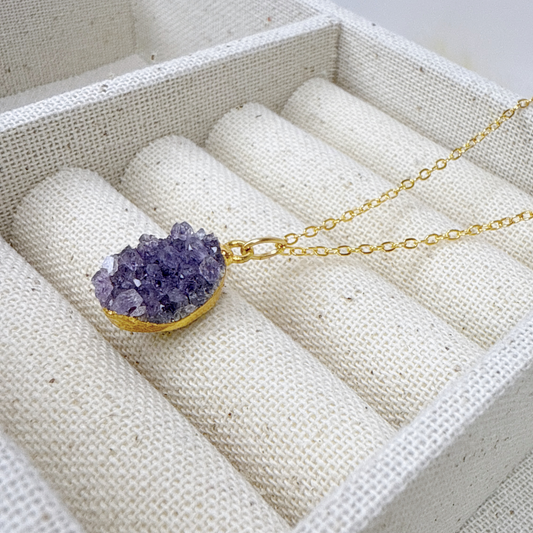 Raw Amethyst Cluster Necklace