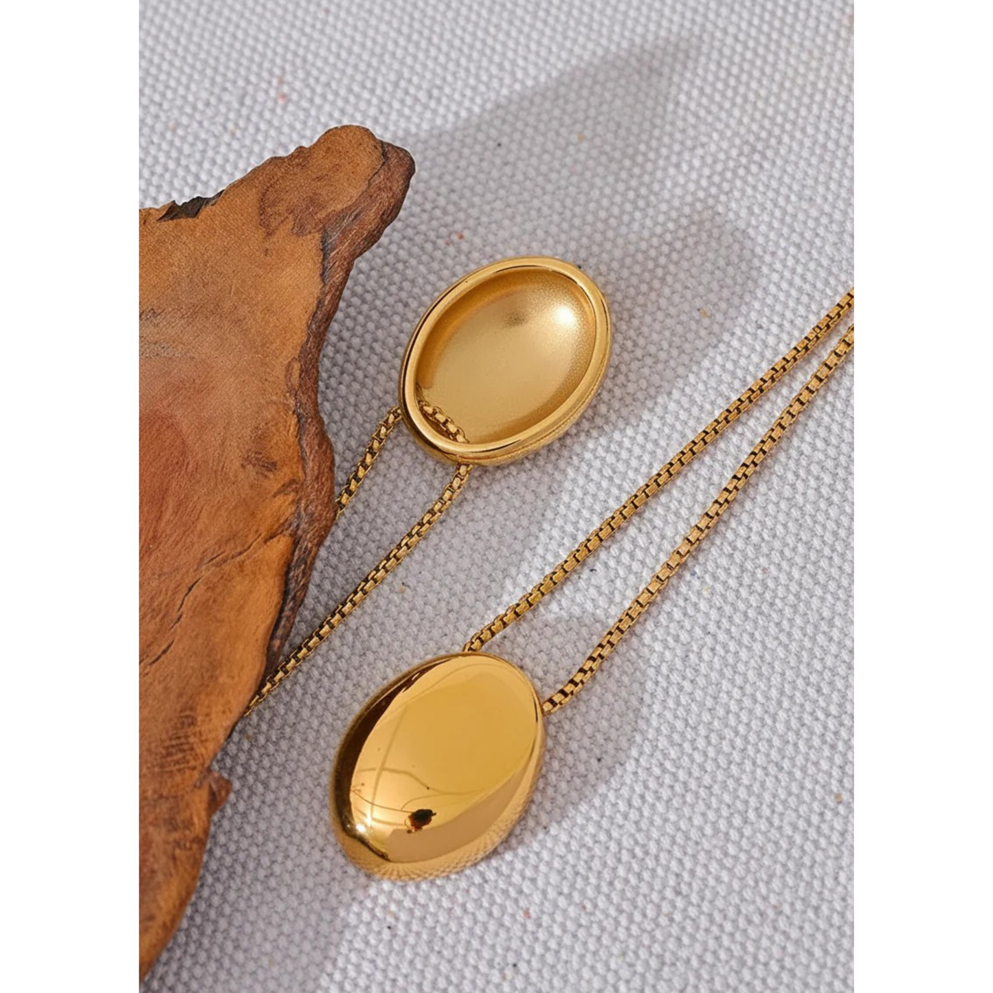 Long Oval Drop Necklace