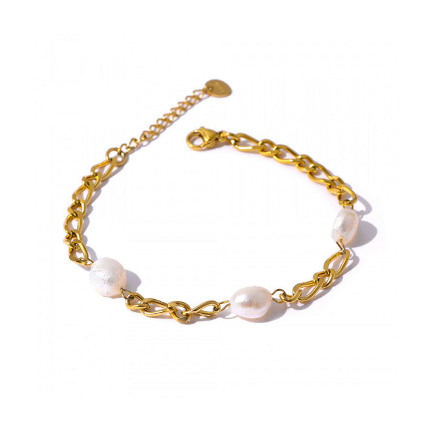 Gold Chain & Freshwater Pearl Bracelet