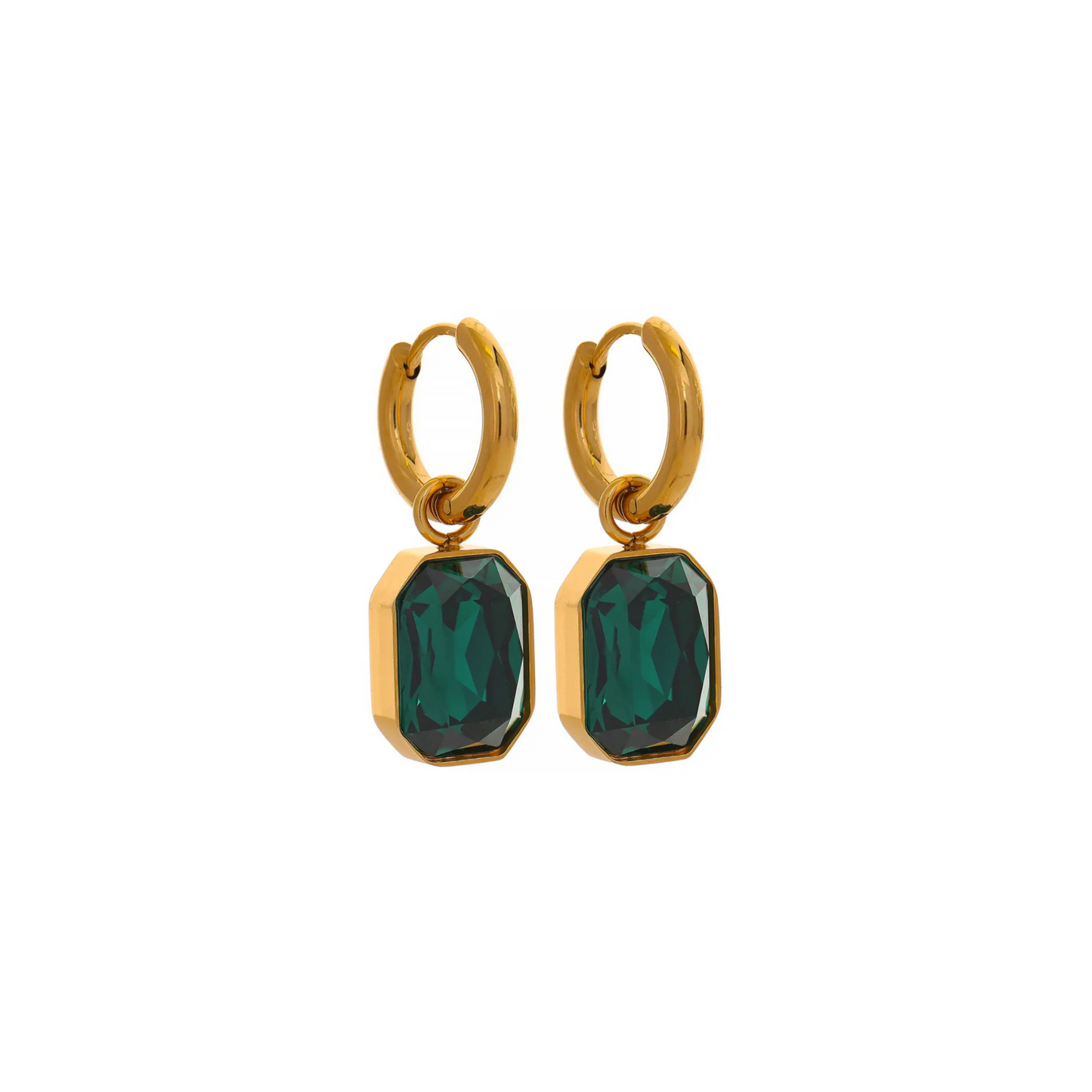 Geometric Gem Drop Earrings