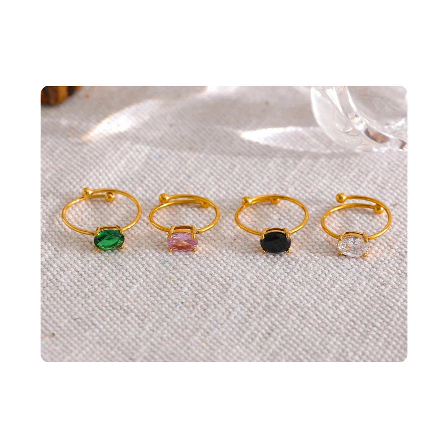 Sparkle Gems Adjustable Rings