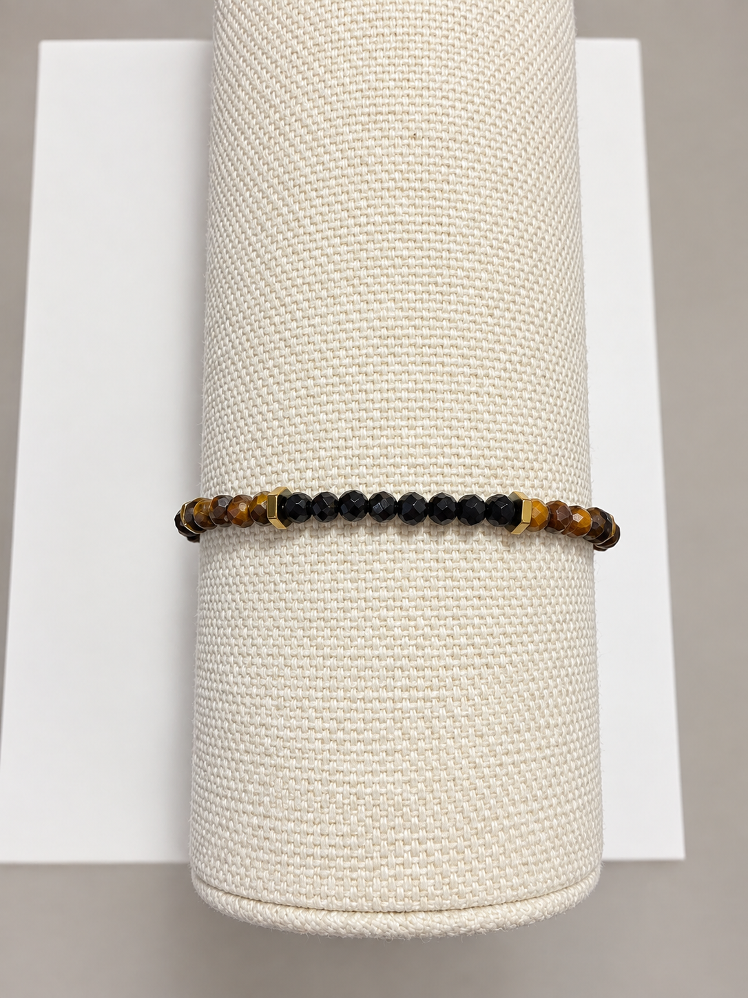 Black Onyx and Pietersite Gemstone Bracelet