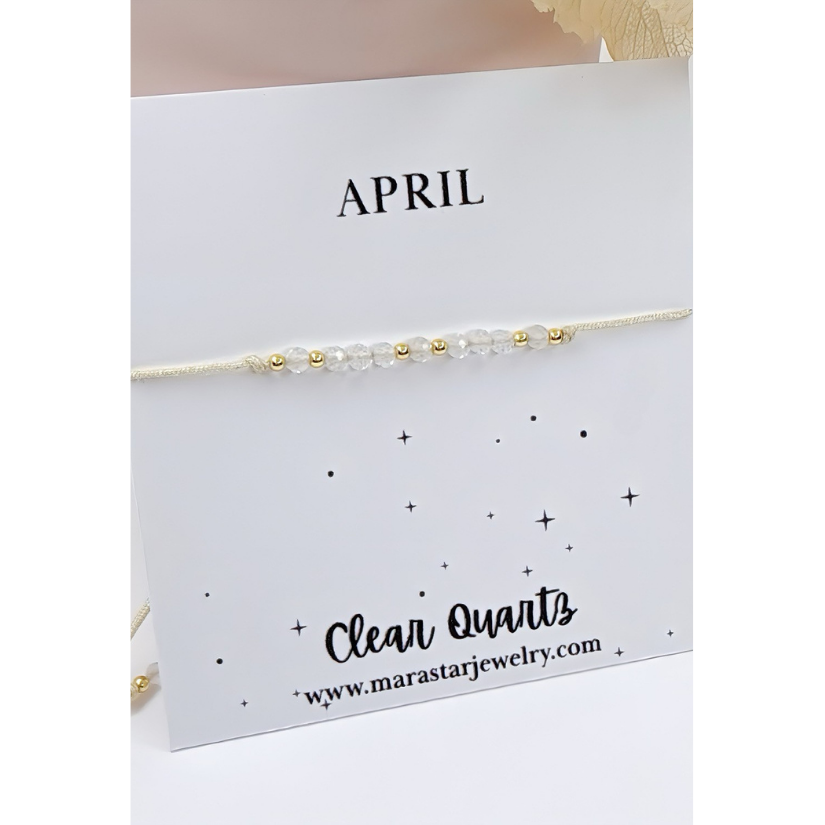 April Birthstone Bracelet Clear Quartz